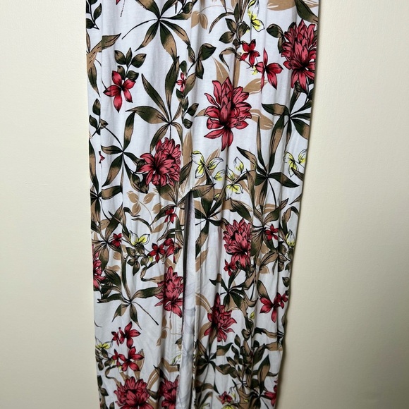 Material Girl Floral Lace-Up Maxi Dress - Red and Green on Cream Y2K Summer Chic - Picture 13 of 16